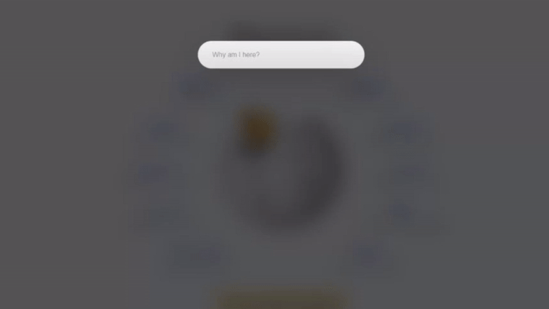 Overlay prompting intention before browsing